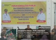 H.M Salim Fakhry SE,M.M Buka Forum Konsultasi Publik Ranwal RKPK Aceh Tenggara Tahun 2026