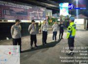 Giat Apel Malam Antisipasi Guantibmas di Wilayah Kecamatan Sukamulya – Balaraja Oleh Anggota Polsek Balaraja Polresta Tangerang