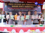 Polres Asahan Gelar Press Release Dan Musnahkan 37Kg Lebih Sabu Hasil Ungkapan Kasus Narkotika