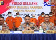 Polres Asahan Gelar Press Release Pengungkapan Dua Kasus Besar Peredaran Narkotika, Total 30 Kg Sabu Diamankan