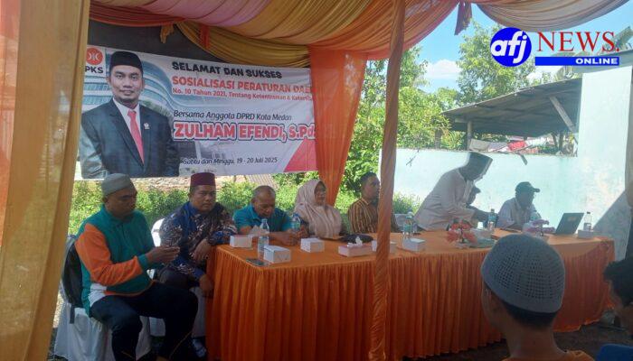 Zulham Efendi Sosialisasikan Perda Ketentraman dan Ketertiban Umum di Kampung Nelayan Indah