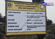 Pembangunan Jalan Betonisasi  di Desa Gintung Cilejeit RT 13/04  Disambut Baik  Masyarakat