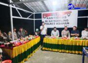 Polres Asahan Gelar Ngopi Kamtibmas dan Resmikan Pos Satkamling Beruang Merah di Desa Sei Kamah Baru