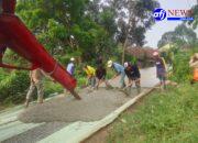 Pembangunan Betonisasi jalan Desa Cilaku Akses Warga Jadi Lancar