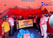 Sat Reskrim Polres Pelabuhan Belawan Salurkan Bantuan Jumat Berkah kepada Korban Kebakaran di Belawan II