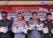Polres Asahan Musnahkan 8,8 Kilogram Sabu, Kapolres Tegaskan Komitmen Perang Terhadap Narkoba