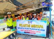Sat Lantas Polres Pelabuhan Belawan Berikan Himbauan Kamseltibcar Lantas kepada Buruh Bongkar Muat