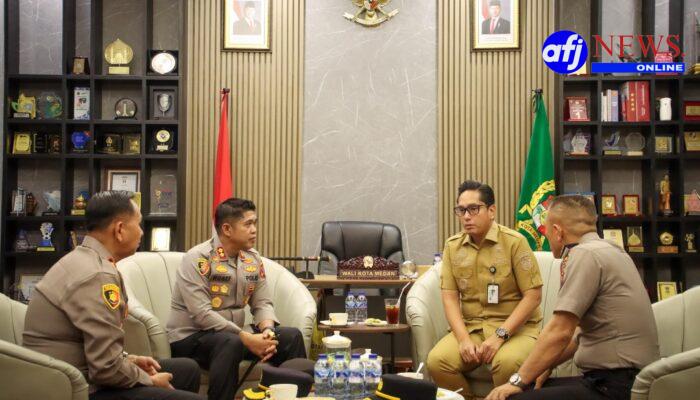 Kapolres Pelabuhan Belawan Laksanakan Silaturahmi ke Walikota Medan dan Dandim 0201 Medan