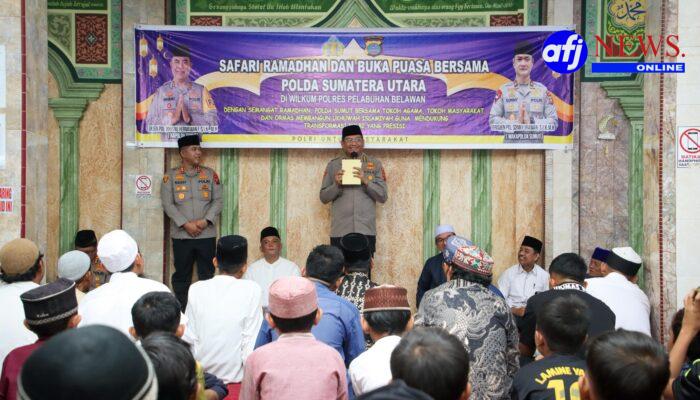 Polda Sumut Dan Polres Pelabuhan Belawan Gelar Safari Ramadhan Di Masjid Al Muttaqin sekaligus Silaturahmi Bersama Masyarakat