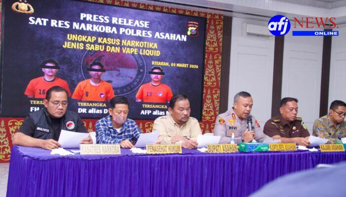 Sat Narkoba Polres Asahan Gagalkan Peredaran 10 Kg Sabu dan Ratusan Vape Berbahaya di Tanjung Balai