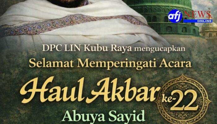 Ketua DPC LIN Kubu Raya Gelar Haul ke-22 Ulama Dunia Abuya Sayyid Alawi Al-Maliki