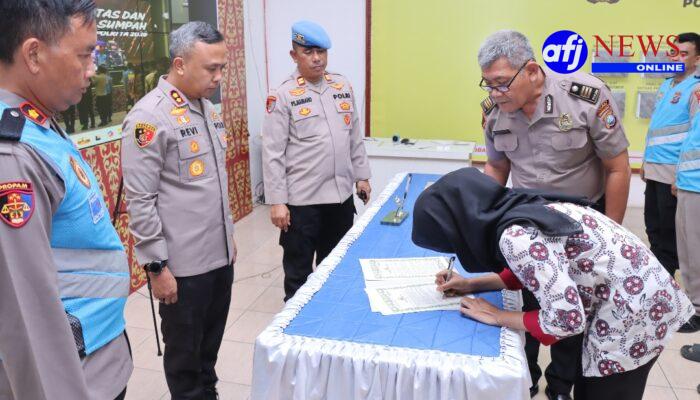 Polres Asahan Gelar Penandatanganan Pakta Integritas dan Pengambilan Sumpah Seleksi Penerimaan Polri 2026