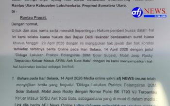 Hak Jawab dan Hak Koreksi Terkait Berita Diduga Lakukan Praktek Pelangsiran BBM Solar Subsidi, Mobil Jeep Rocky Terpantau Keluar Masuk SPBU Aek Kota Batu