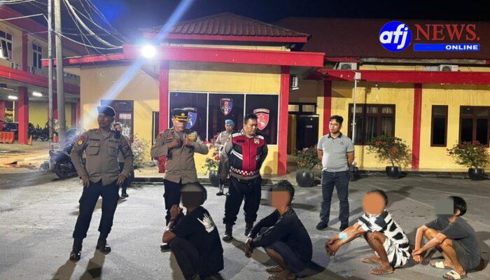 Patroli Gabungan Polres Pelabuhan Belawan Tangkap 4 Pelaku Pungli di Sicanang