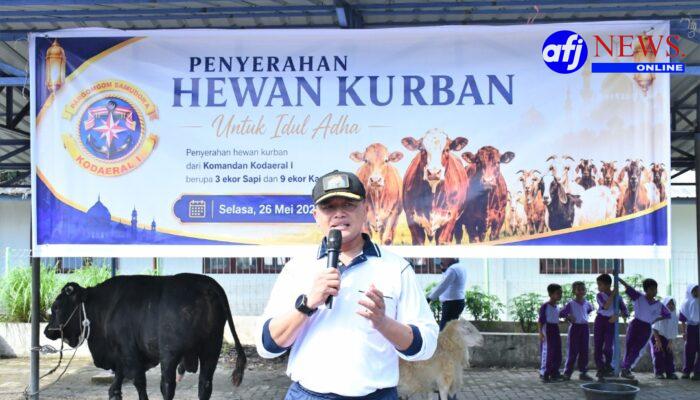 Semangat Berbagi di Hari Raya: Dankodaeral I Serahkan Hewan Kurban untuk Masyarakat dan Prajurit