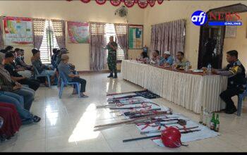 Cegah Tawuran Remaja, Polsek Pulau Rakyat Bersama Forkopimcam Bubarkan Kelompok “Kampung Misteri” dan Sita Puluhan Senjata Tajam