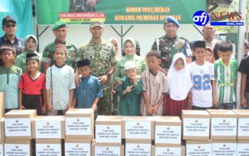KUNJUNGAN KERJA DI KORAMIL 09/MB, DANDIM 0201/MEDAN SEKALIGUS RESMIKAN MUSHOLLA AL-IKHLAS DAN SANTUNI ANAK YATIM