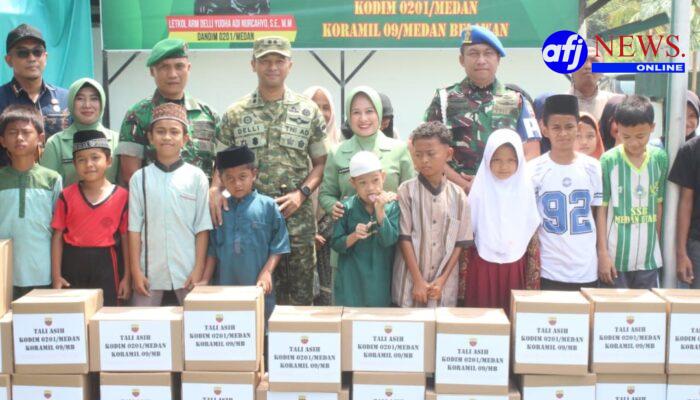 KUNJUNGAN KERJA DI KORAMIL 09/MB, DANDIM 0201/MEDAN SEKALIGUS RESMIKAN MUSHOLLA AL-IKHLAS DAN SANTUNI ANAK YATIM