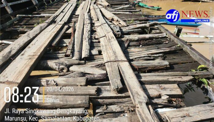 Warga Desa Gudang Damar Soroti Kondisi Jembatan Penghubung Lembah Bawang–Samalantan yang Belum Diperbaiki