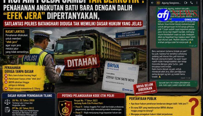 Propam Polda Jambi, Tak Berdaya Dalam Menangani Angkutan Batu Bara