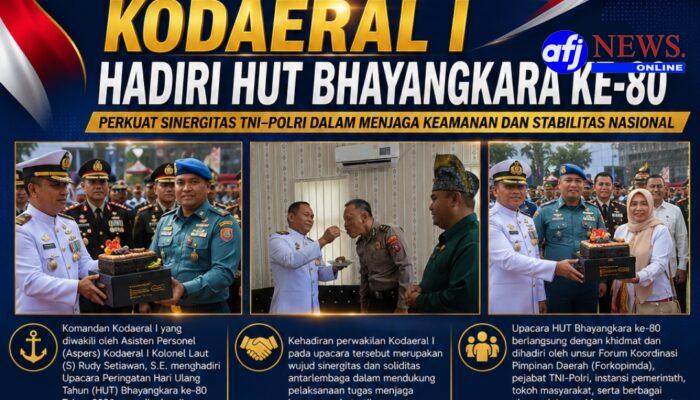 TNI-AL Dan POLRI Kian Solid, ASPERS KODAERAL I Hadiri Upacara HUT BHAYANGKARA KE-80