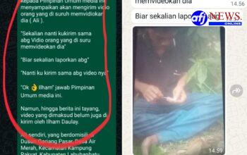 Pasca Penayangan Video Oknum Pengedar Narkoba, Pejabat KPAID Labusel Ilham Daulay Mendadak Hubungi Pimpinan Umum AFJNews.Online.