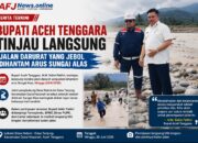 Bupati Agara Tinjau Jalan Darurat Jebol Dihantam Arus Sungai Alas
