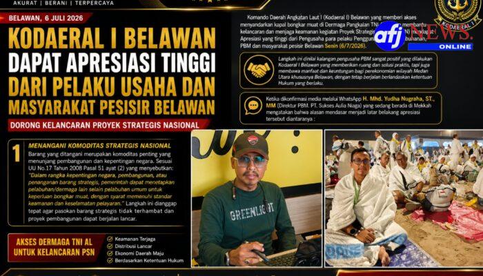 Kodaeral I Mendapat Apresiasi Pengguna Jasa Kepelabuhanan Dalam Membantu Kelancaran Kegiatan PSN Di Belawan