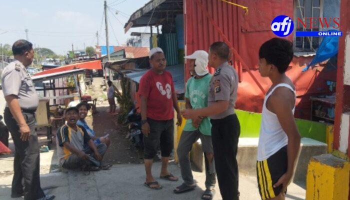 Sat Binmas Polres Pelabuhan Belawan Sambang Warga dan Karyawan, Sampaikan Imbauan Kamtibmas