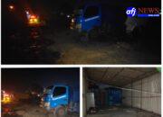 Terbakarnya Tempat Parkir Truk Di jalan Khatulistiwa Tidak Memakan Korban