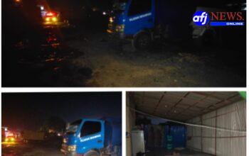 Terbakarnya Tempat Parkir Truk Di jalan Khatulistiwa Tidak Memakan Korban