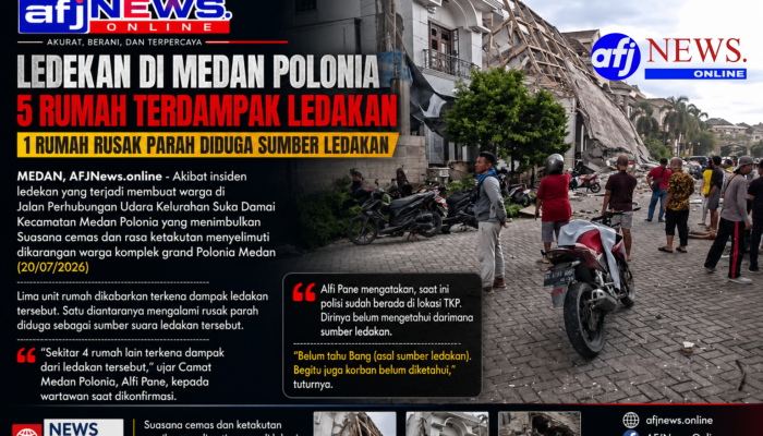 Warga Dikejutkan Ledakan Dahsyat Di Komplek Grand Polonia Medan