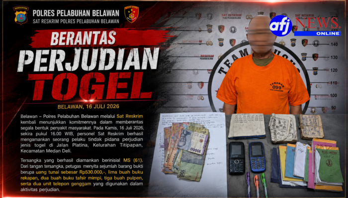 Polres Pelabuhan Belawan Tangkap Juru Tulis Togel di Titipapan